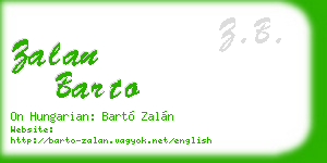 zalan barto business card