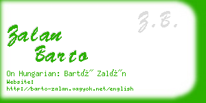 zalan barto business card